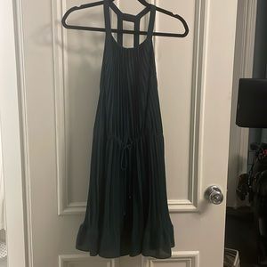 Rebecca Taylor Green Silk Pleated Cocktail Dress
